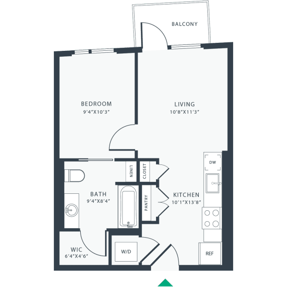 1 bed 1 bath B at Link Apartments® Four 12, Oakland, CA