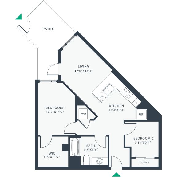 2 bed 2 bath B at Link Apartments® Four 12, Oakland