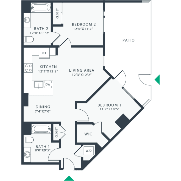 2 bed 2 bath H at Link Apartments® Four 12, Oakland
