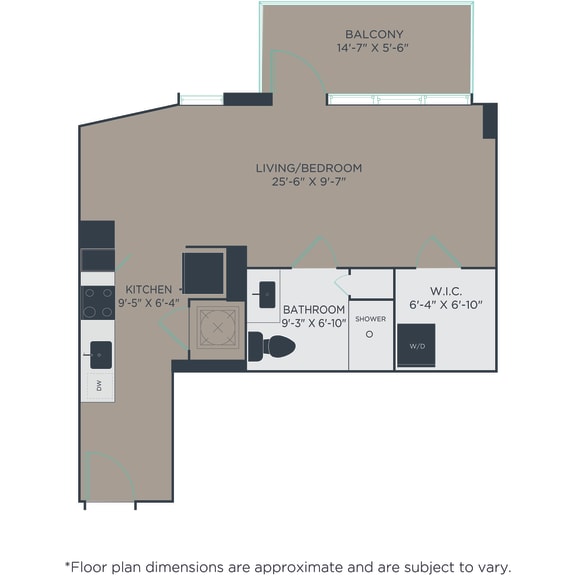 Studio 1 bath S2 Floor Plan at Link Apartments® H Street, Washington, DC, 20002