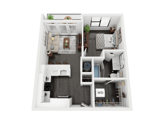 A2 Floor Plan at Link Apartments&#xAE; Mint Street, Charlotte