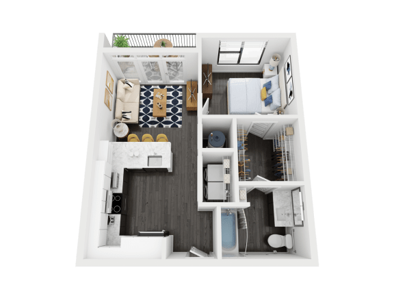 A2A Floor Plan at Link Apartments&#xAE; Mint Street, North Carolina, 28203