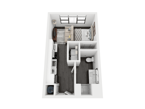 S1A Floor Plan at Link Apartments&#xAE; Mint Street, Charlotte, NC, 28203