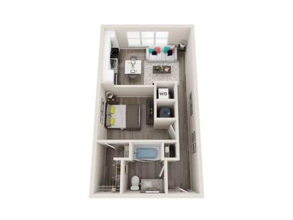 A2 1 Bed 1 Bath 584 Sqft Floor Plan at Link Apartments® Grant Park, Atlanta