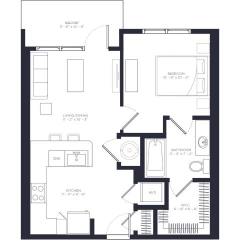 A2 Floor Plan at Link Apartments® Calyx, North Carolina