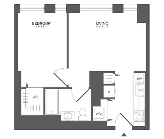 A1 Floor Plan at Link Apartments® QPN, Long Island City, New York