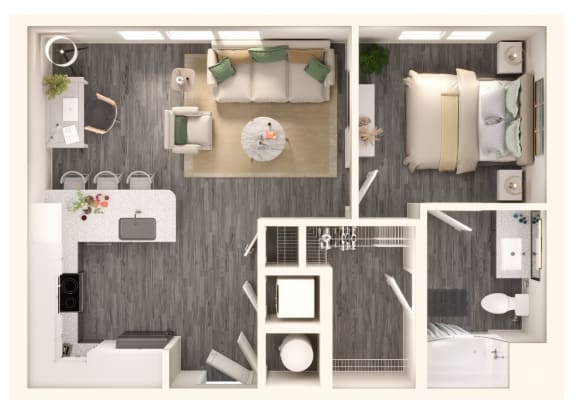 a 1 bedroom floor plan | the ridge at san diego at Link Apartments NoDa 36th, Charlotte North Carolina