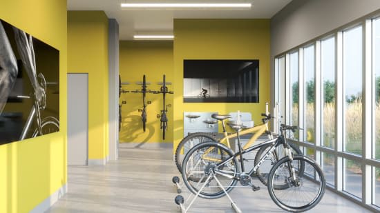 Cycle Center With Work Station And Storageat Link Apartments® Montford, Charlotte, NC