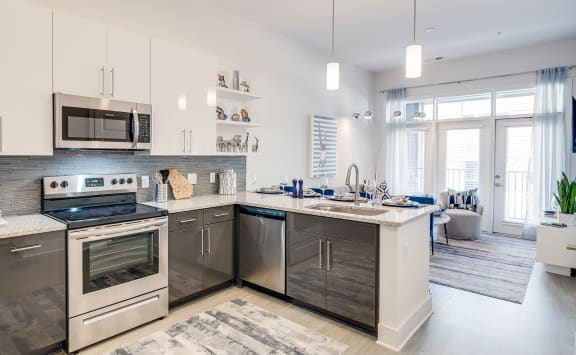 Kitchen And Living Area at Link Apartments&#xAE; Mixson, North Charleston