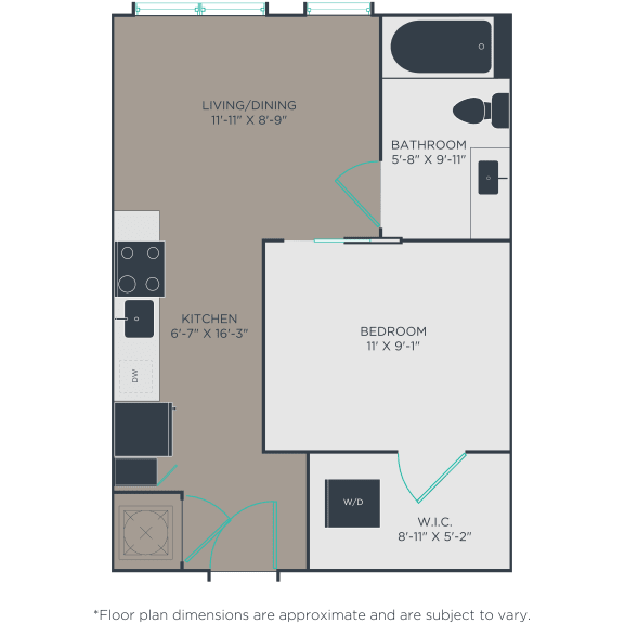 A1 Floor Plan at Link Apartments&#xAE; Broad Ave, Tennessee