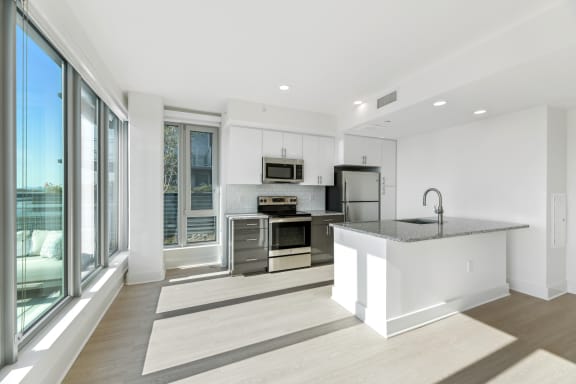 Kitchen And Dining Space at Link Apartments&#xAE; H Street, Washington, Washington