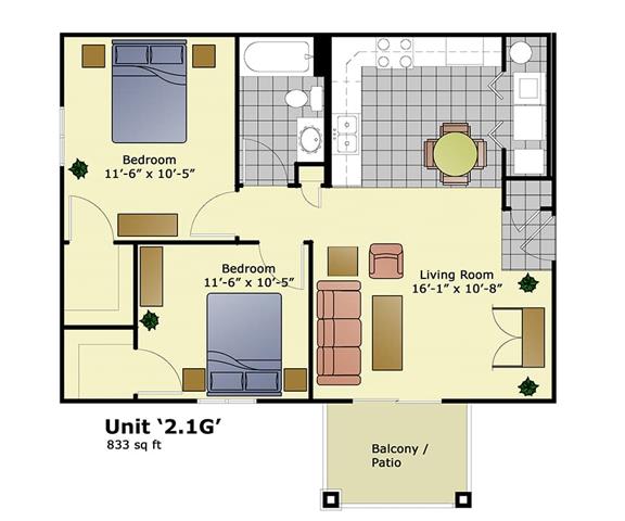 a floor plan of a small house with a bedroom and a living room