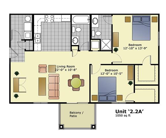 a floor plan of a home with bedrooms and a living room