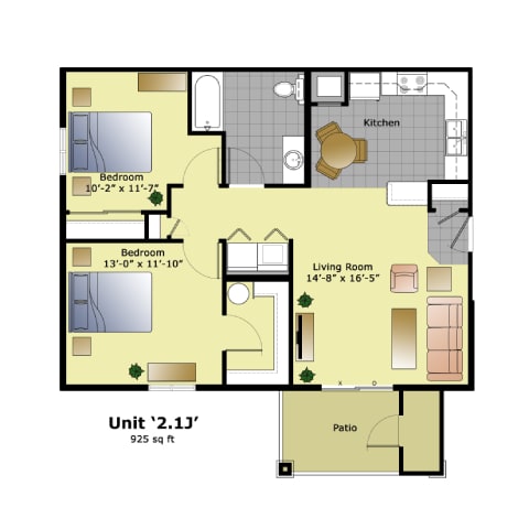 a floor plan of a home with bedrooms and a living room