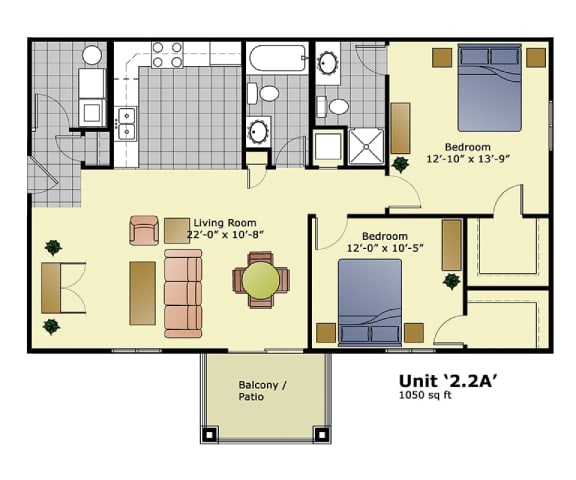 a floor plan of a home with bedrooms and a living room