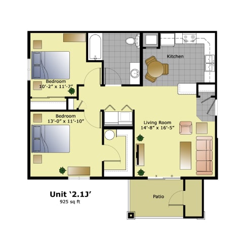 a floor plan of a home with bedrooms and a living room