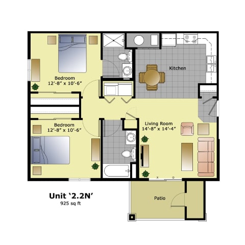 a floor plan of a home with bedrooms and a living room