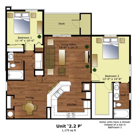 a floor plan of a bedroom apartment with a bathroom and a living room