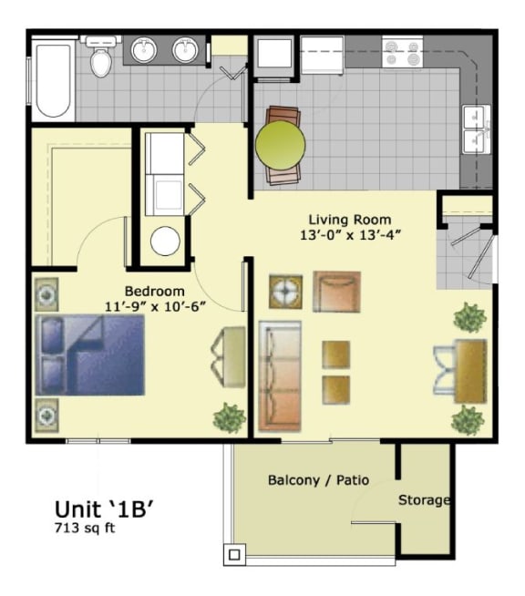 a floor plan of a small house with bedrooms and a bathroom
