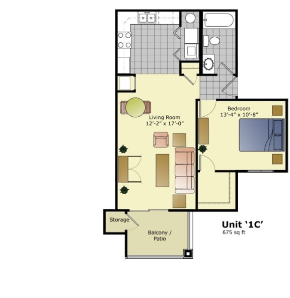 the floor plan of unit c of the residences
