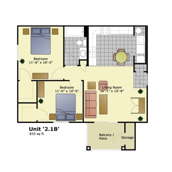 a floor plan of a home with bedrooms and a large living room