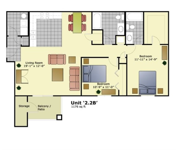 floor plan of the upper level of a home with bedrooms and a living room
