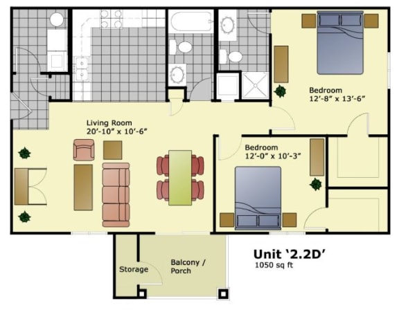 a floor plan of a home with bedrooms and a living room