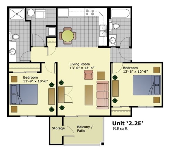 a floor plan of a home with a combination of bedrooms and a living room