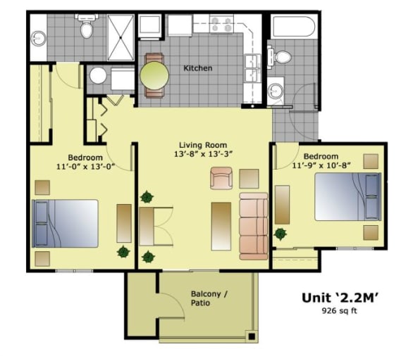 floor plan of the upper level of a town house