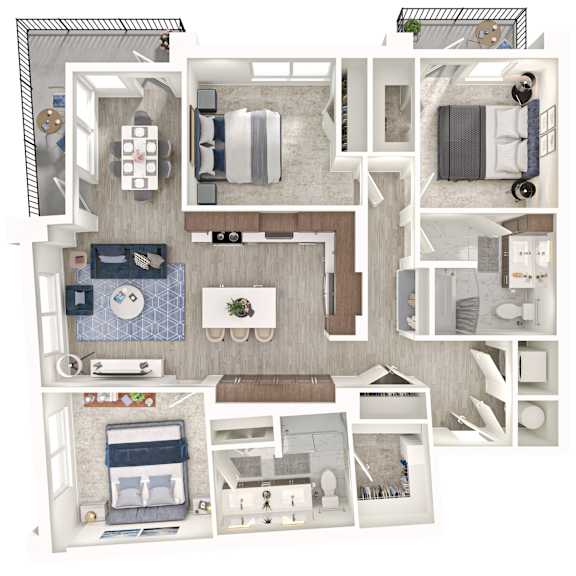 A series of images showing different rooms of a house.