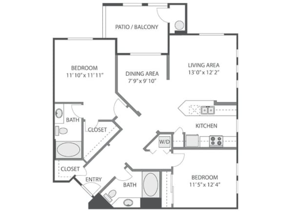 B3 Floor Plan at Victoria Arbors Apartment Homes