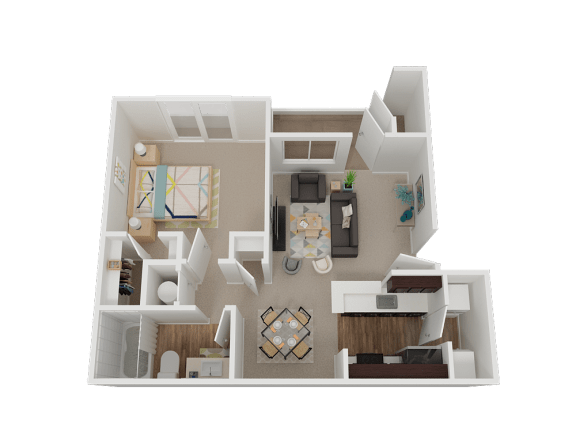 A1 Floor Plan at Stone Cliff Apartments