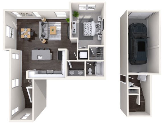 A4 alt Floor plan at Mitchell Place Apartments, California