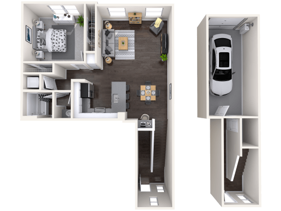 A4 Floor plan image at Mitchell Place Apartments, CA