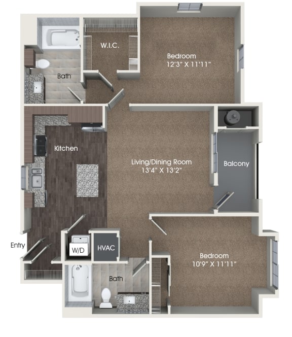 B2 Floor Plan at Andorra Apartments