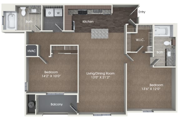 B6 Floor Plan at Andorra Apartments