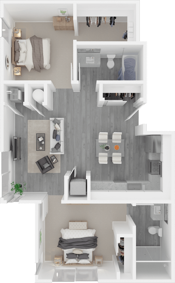 Floor Plan 2 at Parq Crossing Apartments