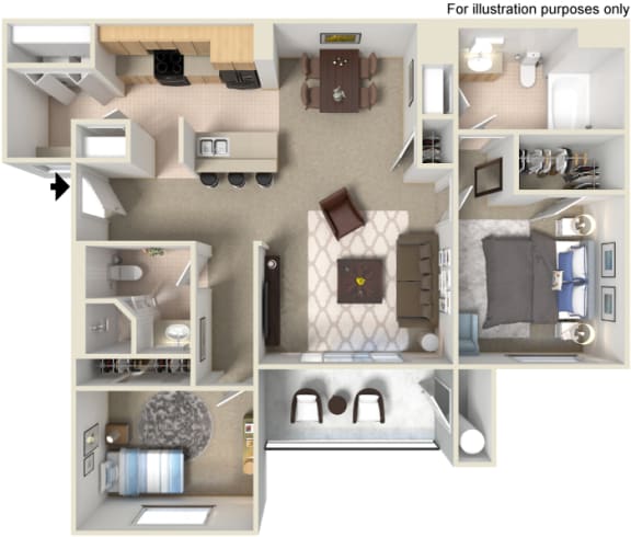 a floor plan image of the ashford apartment homes in brookhaven, ga