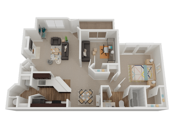 B1 Floor Plan at Stone Cliff Apartments