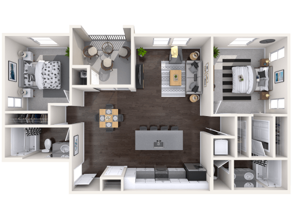 B2 Floor Plan at Mitchell Place Apartments, California, 92562