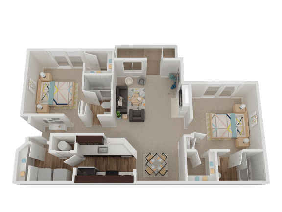 B2 Floor Plan at Stone Cliff Apartments