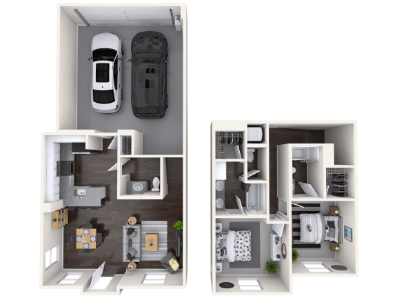 B4 Floor Plan at Mitchell Place Apartments, California