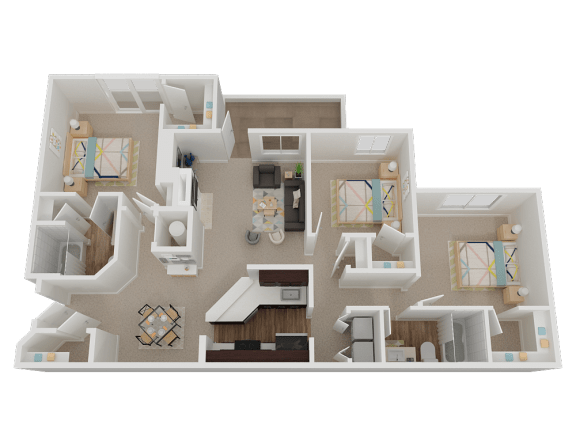 C1 Floor Plan at Stone Cliff Apartments