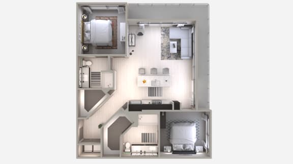 Tow Bedroom B5 Floor Plan at Centra