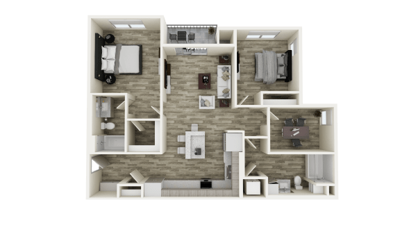 B2 floor plan at Brix 325 Apartments