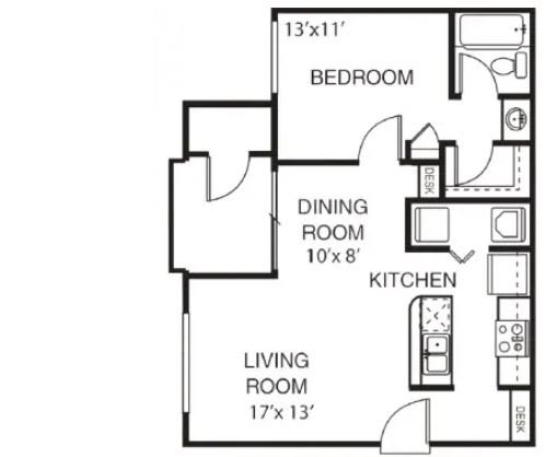Garden Grove A3 Floor Plan at Garden Grove Apartment Homes, AZ 85283