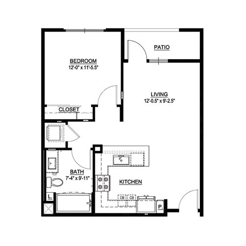 A1 Floor Plan Image at The Herald Apartments