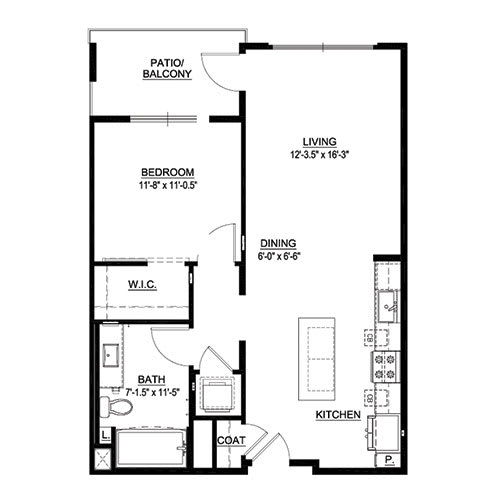 A5 Floor Plan at The Herald Apartments