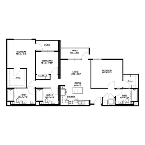 C1 Floor Plan at The Herald Apartments