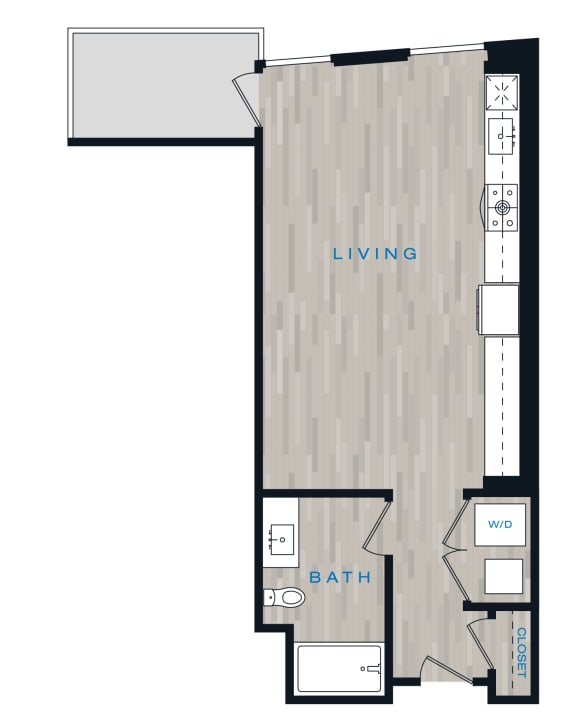 a floor plan of a room with a closet and a bed